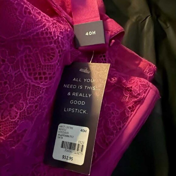 Lane Bryant Cacique Lace Pink Bra - 40H NEW w/tag - Picture 1 of 3